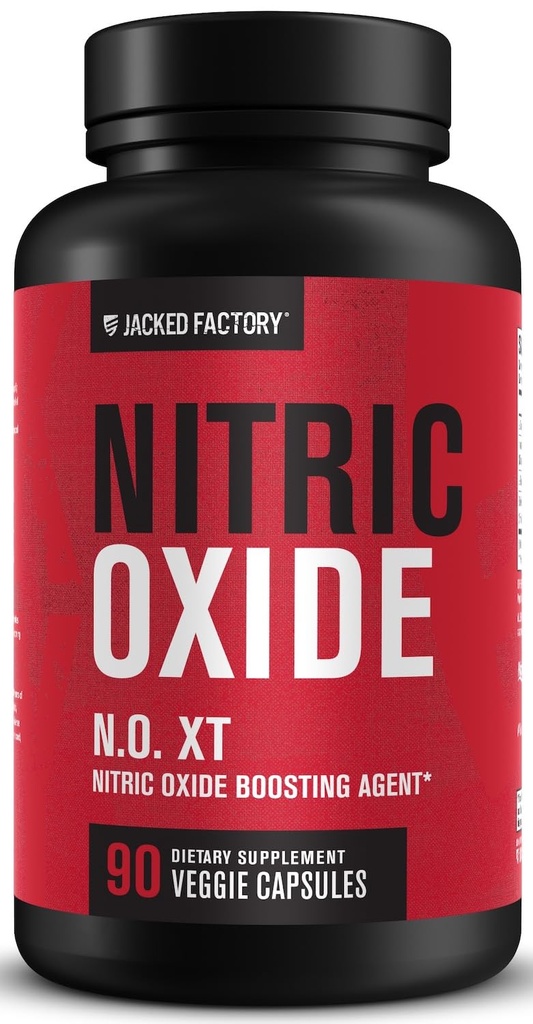 Fabrica Jacked N.O. XT Suplimente oxid nitric pentru bărbați w/Nitrosigină L Arginina L Supliment citrulline pentru pompe musculare și vascularitate - Pre Workout Oxid de azot Booster și musculare constructor - 90 Capace