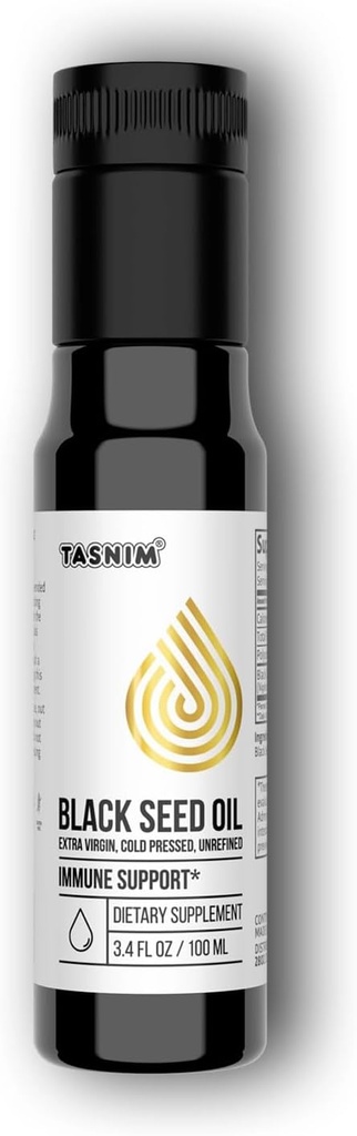 100% Etiopian BlackSeed ulei 3.4 Fl Oz - Cold presat ulei de semințe negru pentru suport imunitar, Potență mare 5,7% - 21% Thymochinonă piele, Hair & Overll Sănătate - Unrafinat negru chimen ulei de semințe - Gluten gratuit