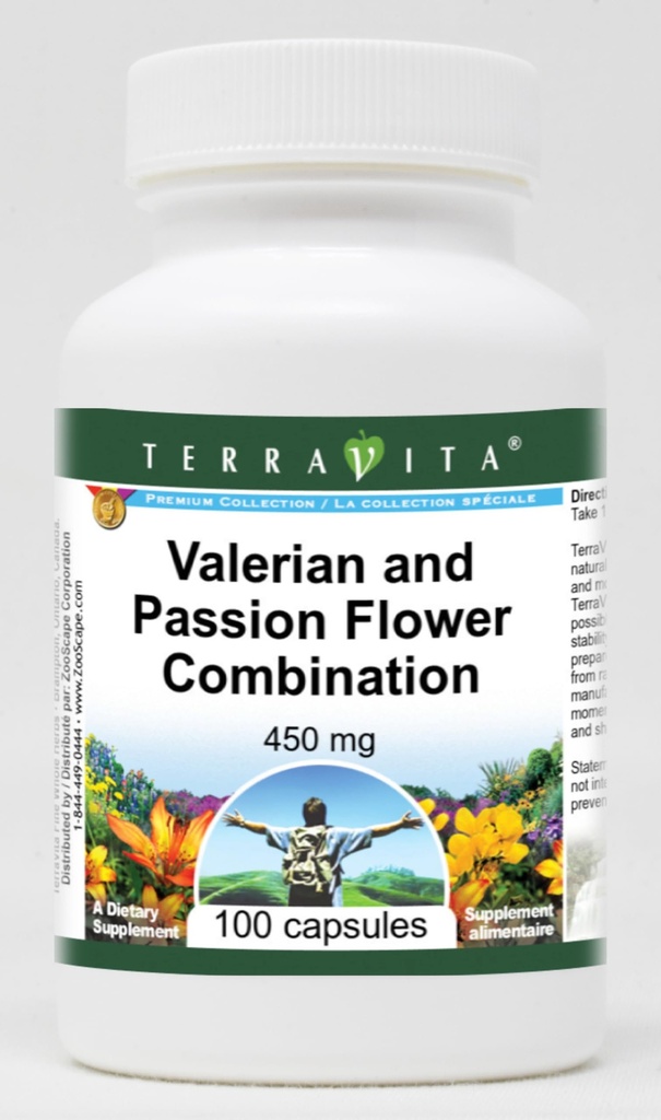 Combinaţie de flori de valeriană şi pasiune - 450 mg (100 capsule, ZIN: 513631)
