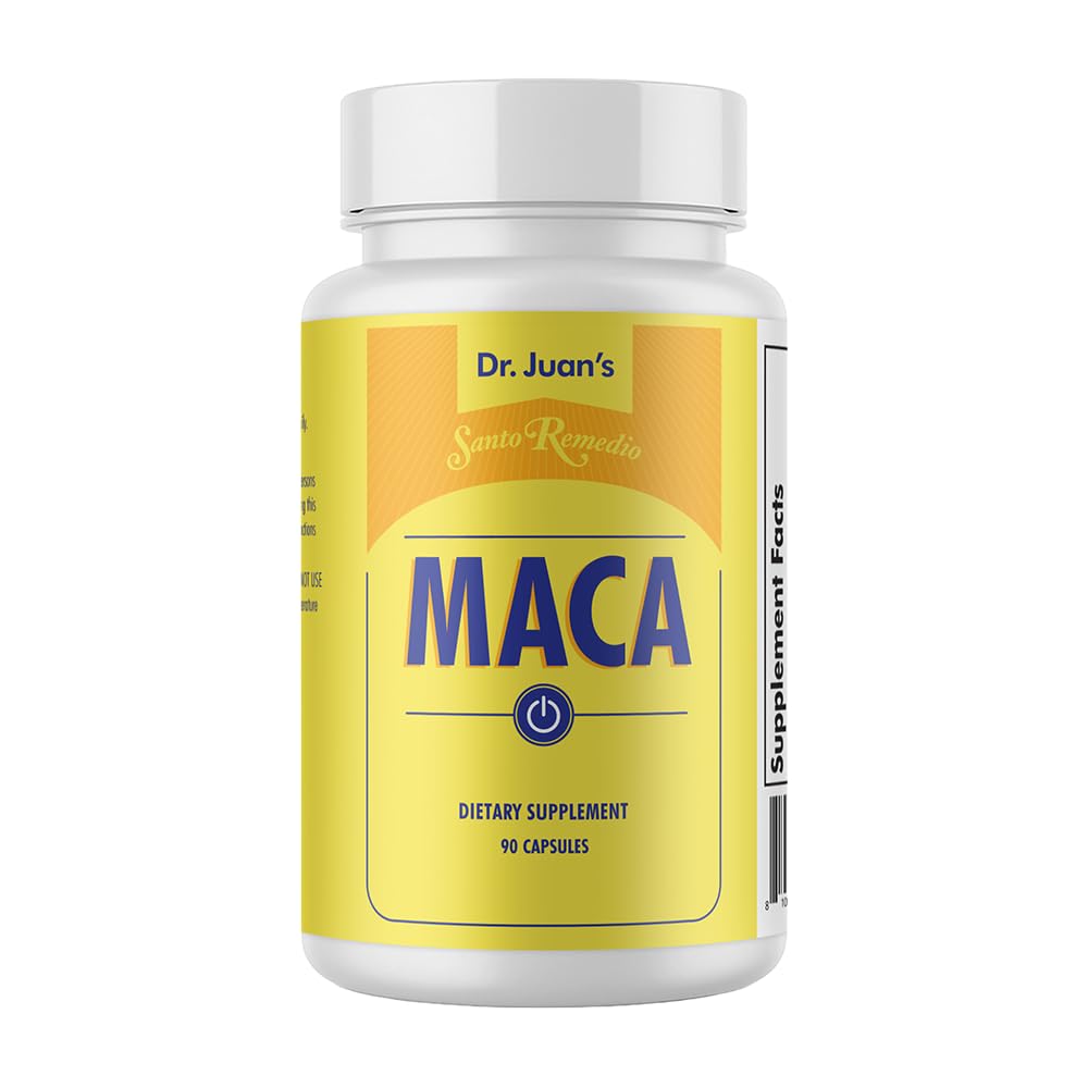 Santo Remedio Maca, Ajuta la sustinerea nivelului de energie sanatoasa, supliment alimentar, 750 mg per servire, vegetarian, fara arome artificiale, fara culori artificiale, 90 capsule, 90 doze
