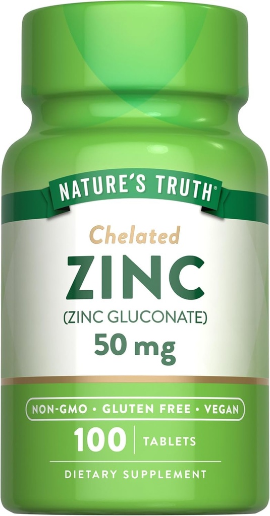 Adevărul naturii Tablete de zinc 50 mg - 100 ct, ambalaj de 2 comprimate