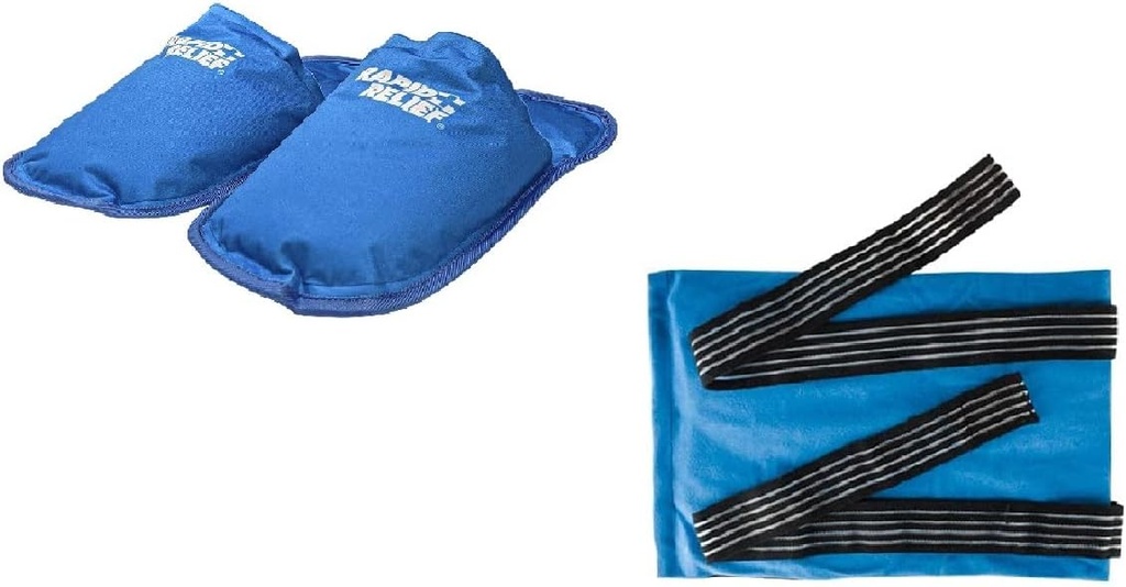 Relief rapid Sarcina Bundle Hot and Rece Terapie Slippers (1) & Deluxe Reutilizabil cald și rece Compress (1)
