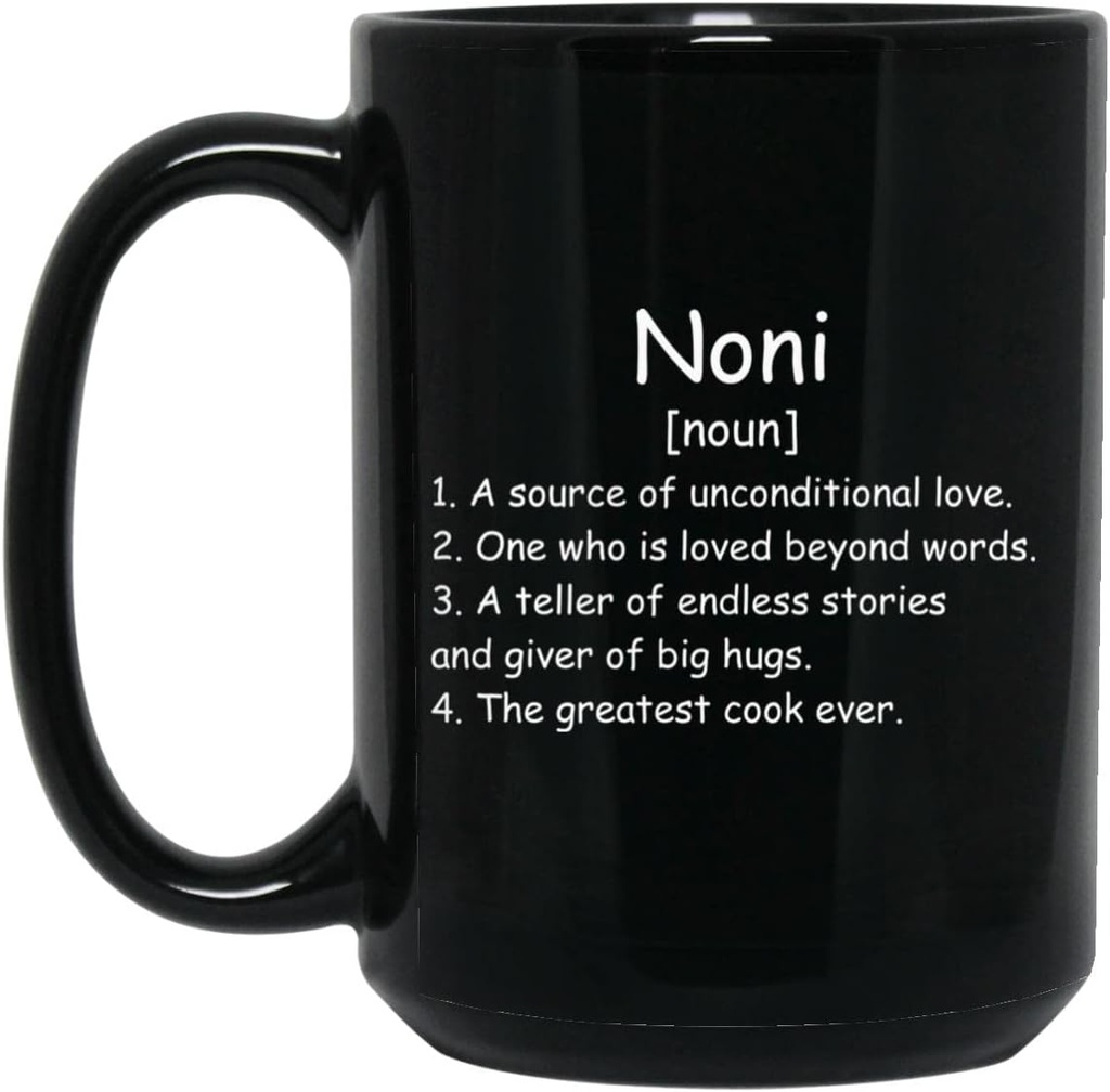 Cana de cafea Noni Noun (Negru) - Definitia Noni Cana - Cadou pentru Noni - Cadouri de ziua de nastere pentru Noni - Cadouri Noni - Cadouri de ziua mamelor - Cadouri de Craciun 15 oz