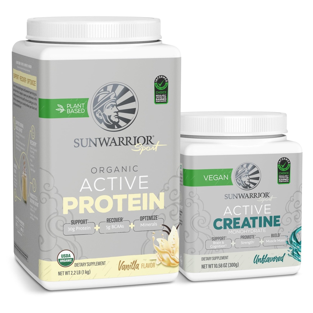 Sunwarrior Create Powder & Vanilla Active Proteina organica Set 