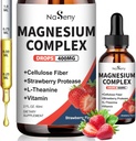 Magneziu Glicinat lichid 400mg, Complex de magneziu de înaltă absorbţie suplemen cu vitamina B6, D, C pentru a sprijini somn, musculare, Nervie de sănătate, non-GMO Gluten gratuit Vegan (2 Fl Oz / Strawberry)