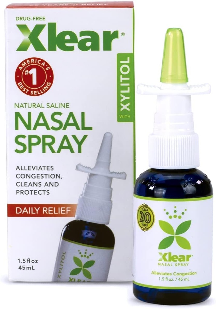 Spray Nasal Natural Xlear cu Xilitol, 1,5 fl oz (Pachet de 3)