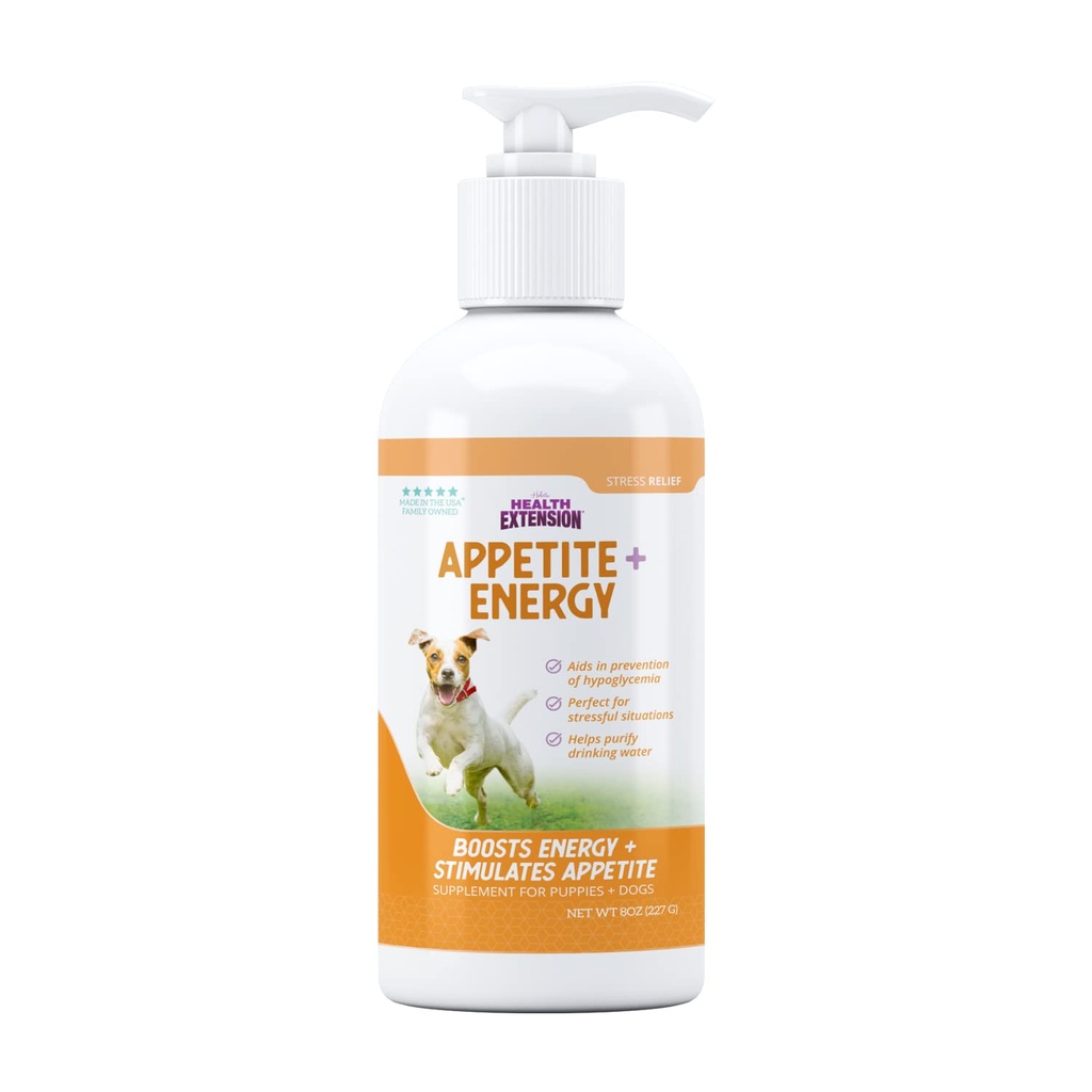 Sănătate Extensie Stres Supliment de ajutor pentru câini, 8oz - apetit & energie Boost, Prevenește hipoglicemia, îmbogatit cu vitamina B