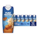 Proteine pur sarate Caramel Shake, gata de a bea și Keto-Friendly, Vitaminele A, C, D, și E Plus Zinc pentru a sprijini sănătatea imună, 11 Oz, 12 Conte