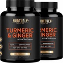 Curcumina turmerica cu bioPerina si ghimbir, piper negru si 95% curcuminoide - Suplimente Turmerice de mare absorbtie pentru vatra - non-GMO, gluten gratuit - 240 capsule