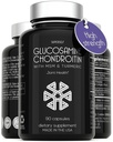 Glucosamină Chondroitin MSM cu Turmeric - supliment de susţinere comun de înaltă rezistenţă pentru adulţi Bărbaţi şi femei - 90 capsule - 1500 mg Glucosamină sulfat per Serving