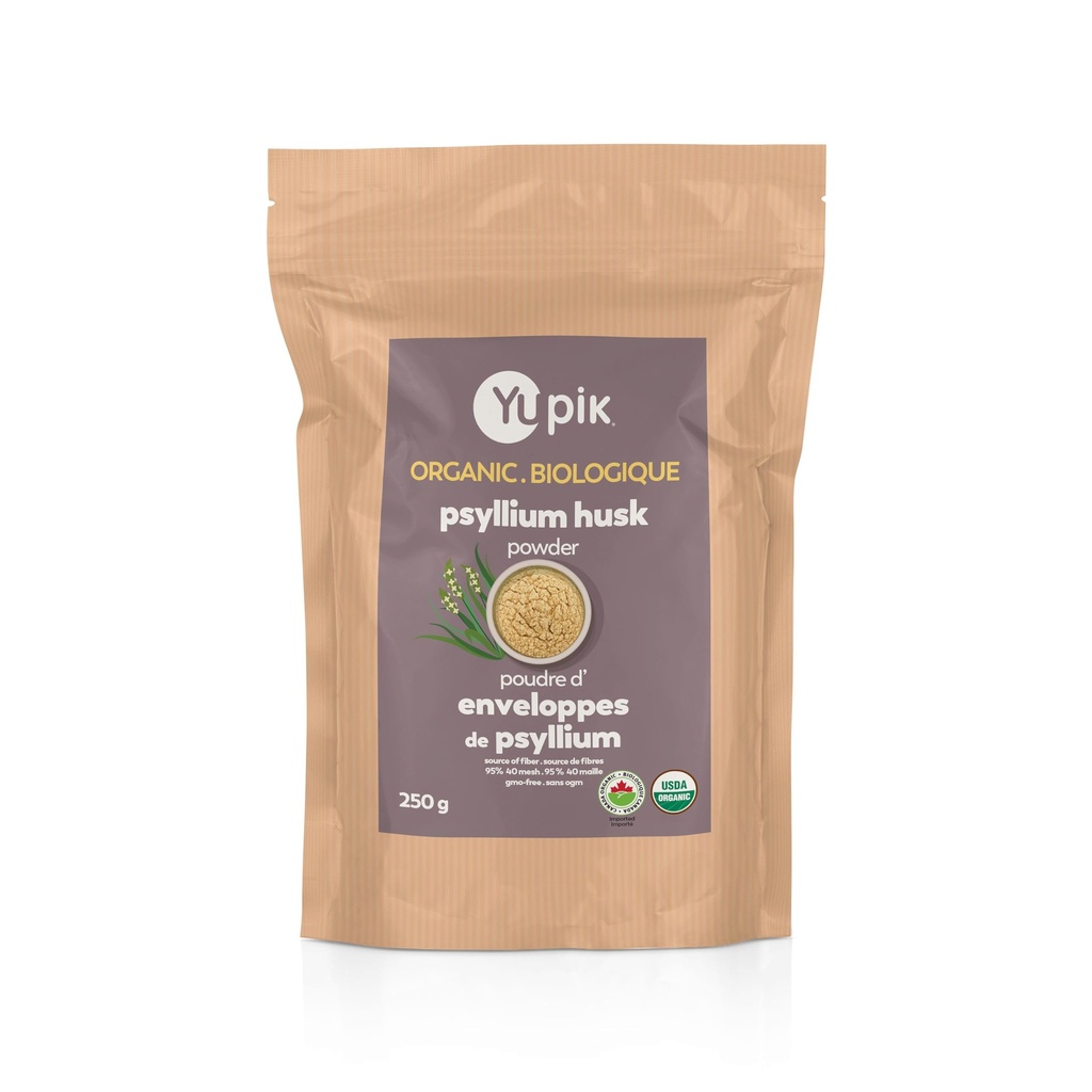 Yupik Organic Psyllium Husk Powder 8.8oz, 95% Puritate, Soluble Fiber, USDA Certified, Non-GMO, Vegan, Gluten-Free, Unflavored, Plant-Based, Coarse Milled Husk pentru Baking & Digestive Health