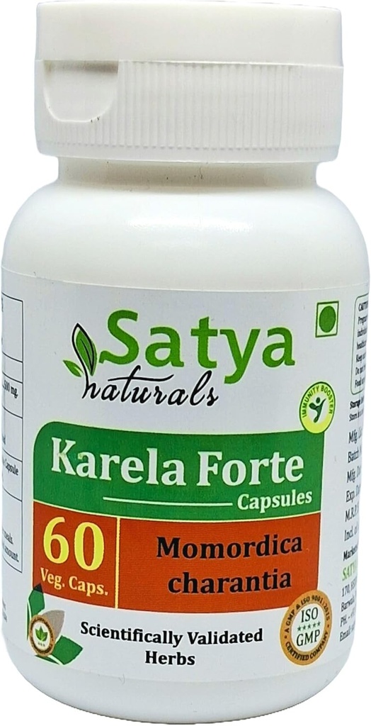 Capsule amar Melon Forte 500 mg. 60 Veg. Capsule Karela (Momordica Charantia) Extract capsule pentru bărbaţi şi femei 