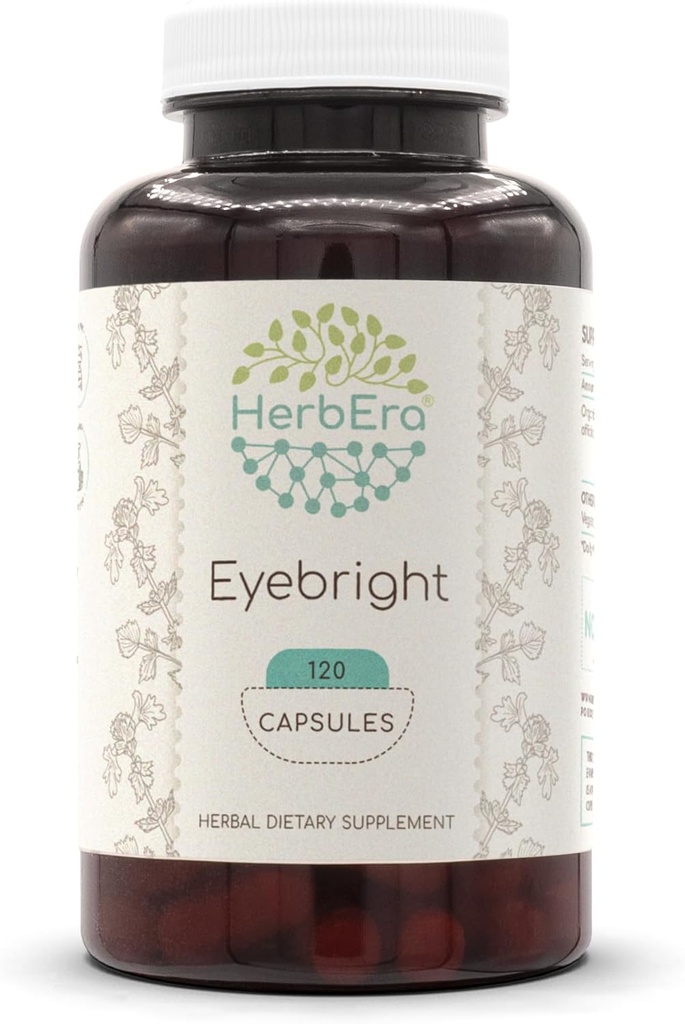 HerbEra Eyebright 120 Capsule, 500 mg, de crescătorie responsabil Made with Eyebright (Euphrasia spp.) Herb uscat (120 capsule)