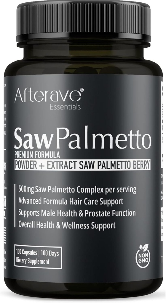 Saw Palmetto Premium, Scalp Health for Optimal Hair Crowth, Follicle Putere, Protectia Pierderii parului, Prostate si sanatate urinara si Suport Immune Global Barbat