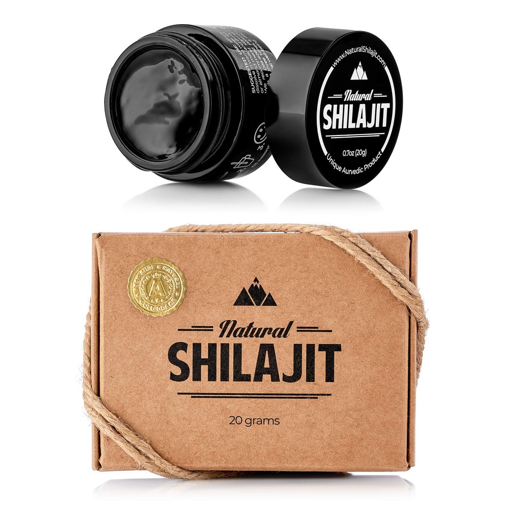 NATURAL SHILAJIT Resin - Shilajit pentru barbati si femei cu acid fuzilic si minerale Trace, Nutrienti pe baza de plante pentru energie, Suport imun si Resin vitalitate