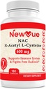 N-Acetyl L-Cysteine (NAC) 600 mg, 180 capsule - non-GMO, gluten liber