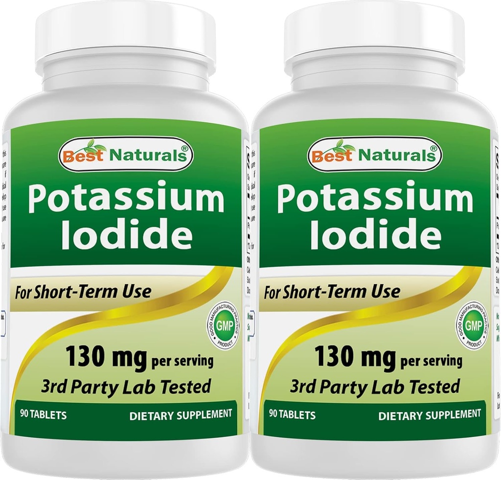 Cele mai bune naturale iod de potasiu 130 mg per servire - Supliment alimentar, 90 comprimate (2)