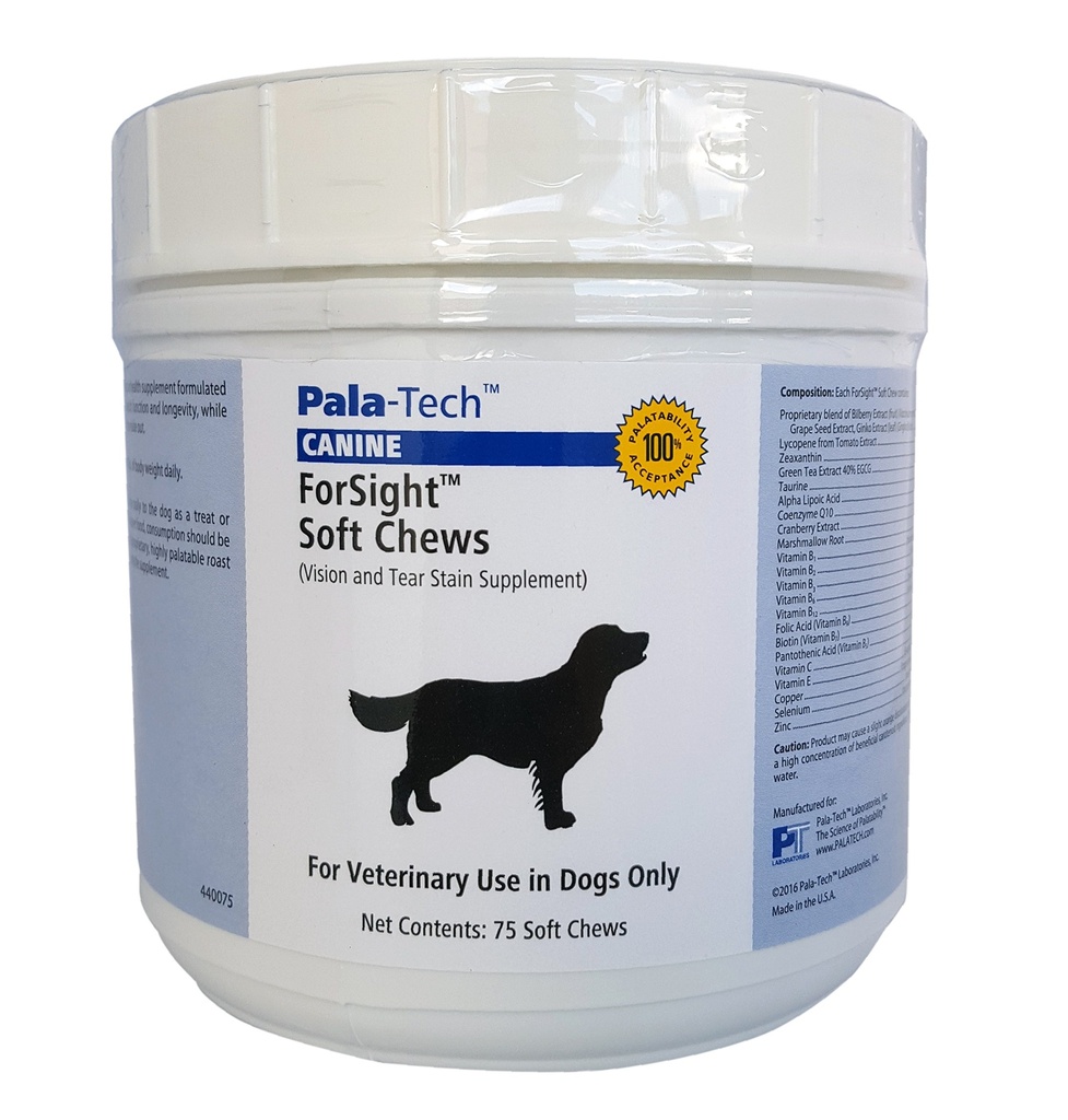 PalaTech Canine Forsight Petite Soft Chews - Tear Stain Chews pentru câini - Suplimentul ochi canin - Sprijină sănătatea ochilor - Perfect pentru tratamentul infecției cu ochi câine