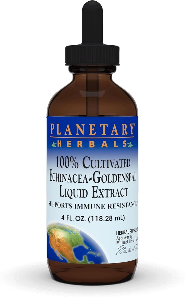 Plante planetare 100% Extract de echinacea-Goldenseal cultivat, 4 oz