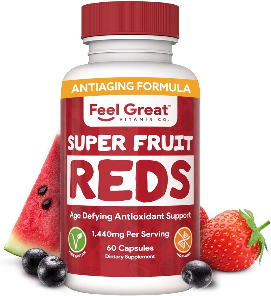 Simțiți-vă mari vitamine rosii super-fructe 