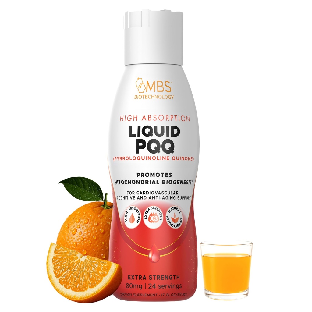 17oz 80mg PQQ lichid Superior Pyrrolochinolină quinone pentru Mitocondrii de energie și antioxidanți. 24 de serviri. Susţine sănătatea inimii şi funcţia cognitivă.