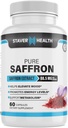 Pure Saffron Extract Capsules, 88.5 mg, 60 Veggie Capsules for Mood Enhancement, and Energy Support
