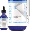 ENERGI lichid de argint coloidal, supliment de suport imun, supliment de sistem de imunitate pentru adulți și copii, picături de argint coloidal sau spray, 8 Fl Oz flacon