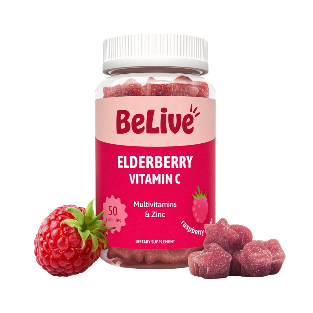 Gume de soc cu zinc și vitamina C, D, A, E, B12-50 CT Suport imun pentru oase sănătoase și dinți, Vegan, Keto & Non-GMO - Aroma de zmeură
