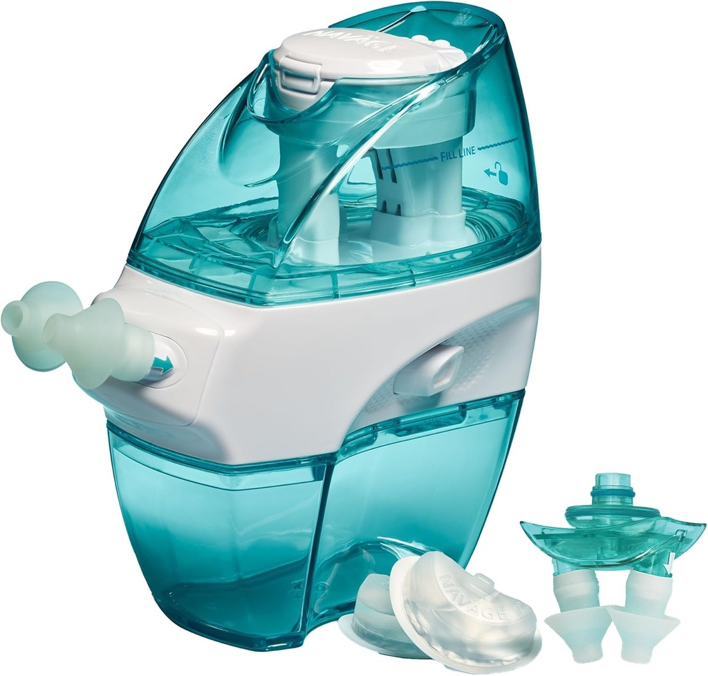 Navage Multi-User Bundle - Navage Sistem de irigare - Saline Nasal Clătite Kit cu 1 nas Curățator, 30 Poduri de sare, și Extra Nasal Dock și Pereche de perne nas
