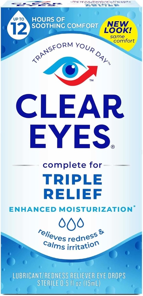 Clear Eyes Triple Acţiune Relief ochi picături 0.50 Ounce