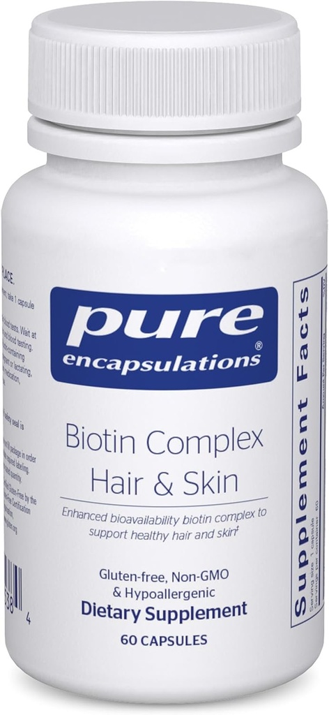 Pure Encapsulations Biotin Complex de păr și piele 