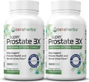 Tera Herbs Super Prostate 3X - Controlul vezicii urinare, Echilibrul hormonului & Suport pentru Prostate mărite & Urinare frecventă - Suplimente prostate pentru bărbați w/Beta Sitosterol nu a văzut Palmetto (2 ambalaj)