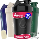 4 PACK, 20 oz Sticle Shaker cu whisks sârmă pentru amestecuri de proteine 