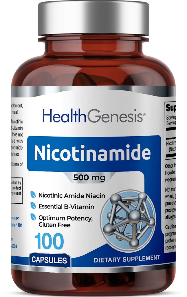 B-3 Nicotinamidă 500 mg 100 capsule - Nicotinică Niacin naturale fără culoare vitamina Formula - susține sănătatea celulelor pielii