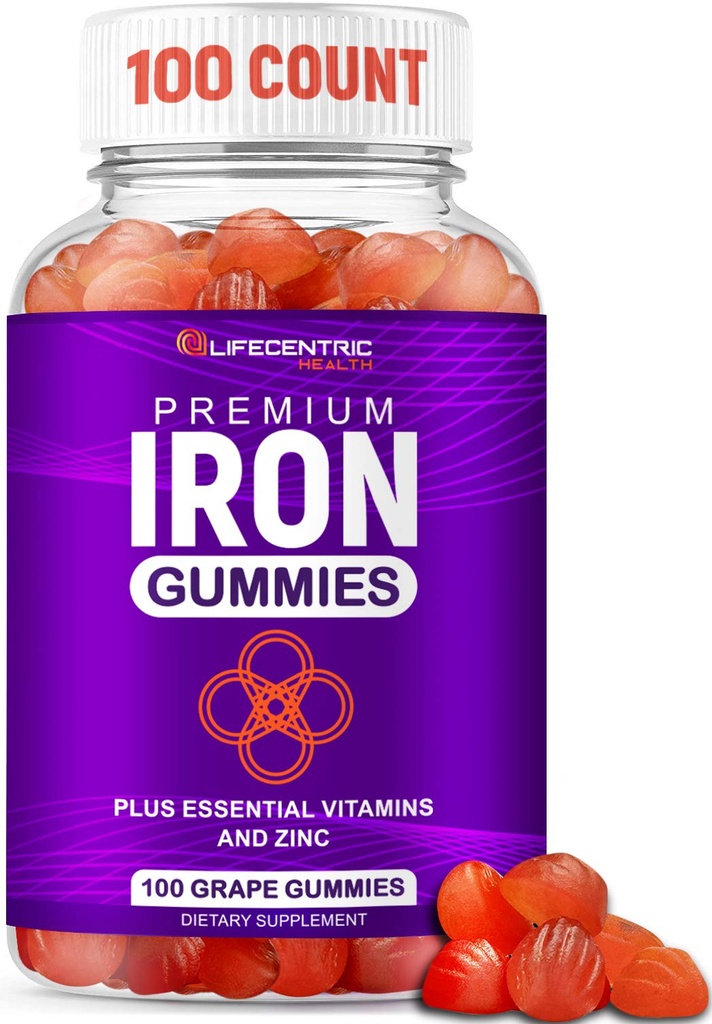 LifeCcentricHealth Gummies de fier pentru adulți și copii 