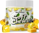 Supliment de fier Chews cu vitamina C pentru femei Bărbaţi şi copii, Natural Vegan fier Soft Chew cu vitamina B6,B12,D, Calciu & Zinc - Suport energetic, 60 Ananas SoftChews,2 Luna de aprovizionare
