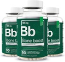 Elemente esenţiale Boost Bone Health Supliment - Suport osos şi Supliment de calciu cu vitamina D 3, K2, Cissus Quadrangularis pentru puterea osoasă - 270 capsule (90 zile de aprovizionare) (3-Pachet)