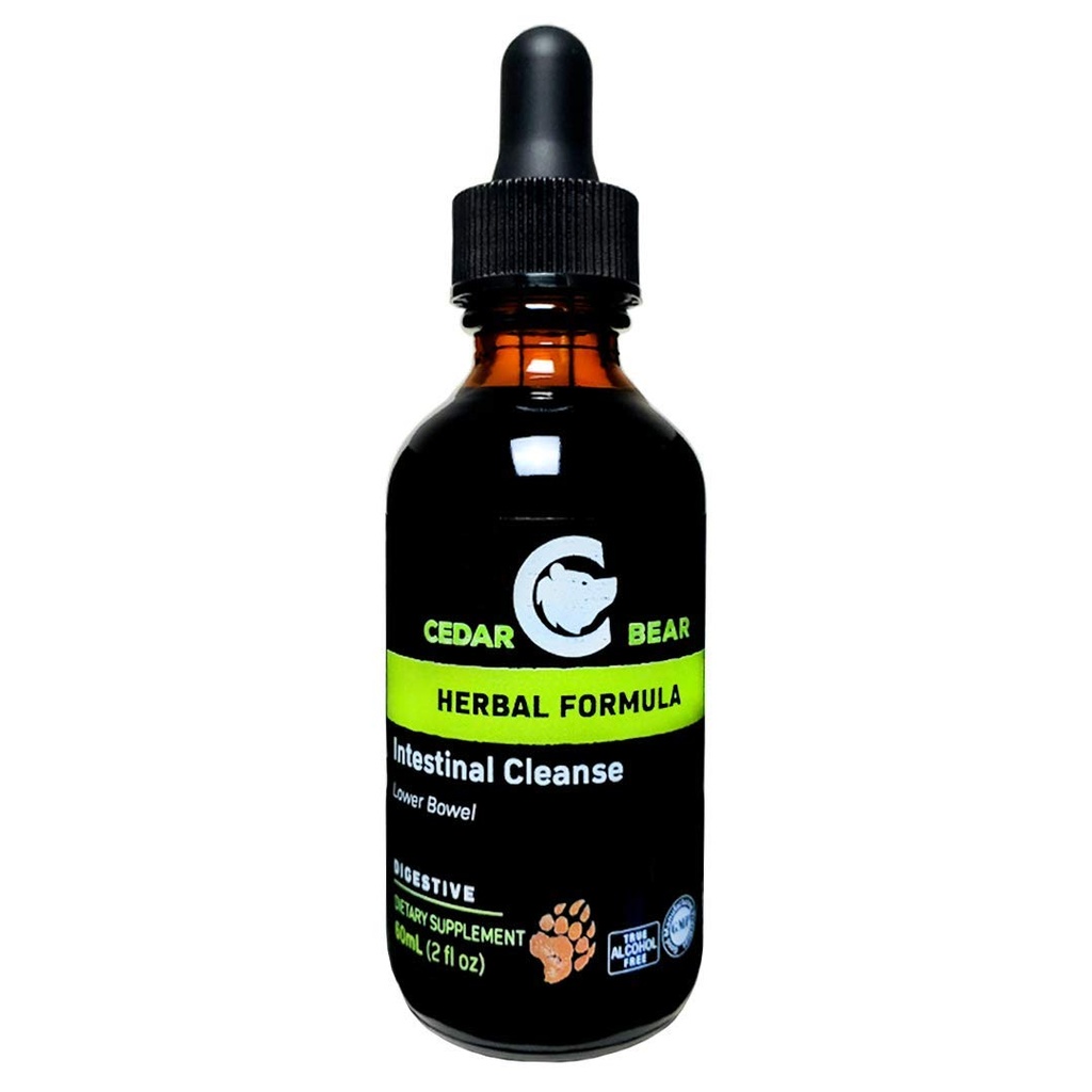 Cedar Bear Intestinal Cleanse a lichid Herbal Supplement That Moderas The Environment of the Digestive System, Le permit Flora benefice la făină 2 Fl Oz