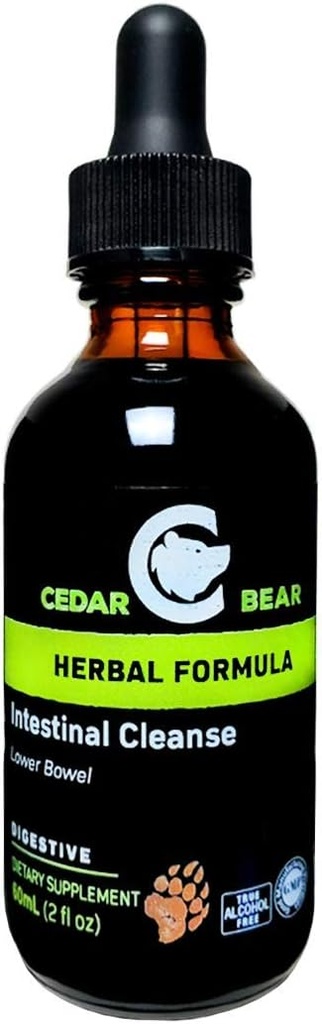 Cedar Bear Intestinal Cleanse a lichid Herbal Supplement That Moderas The Environment of the Digestive System, Le permit Flora benefice la făină 2 Fl Oz