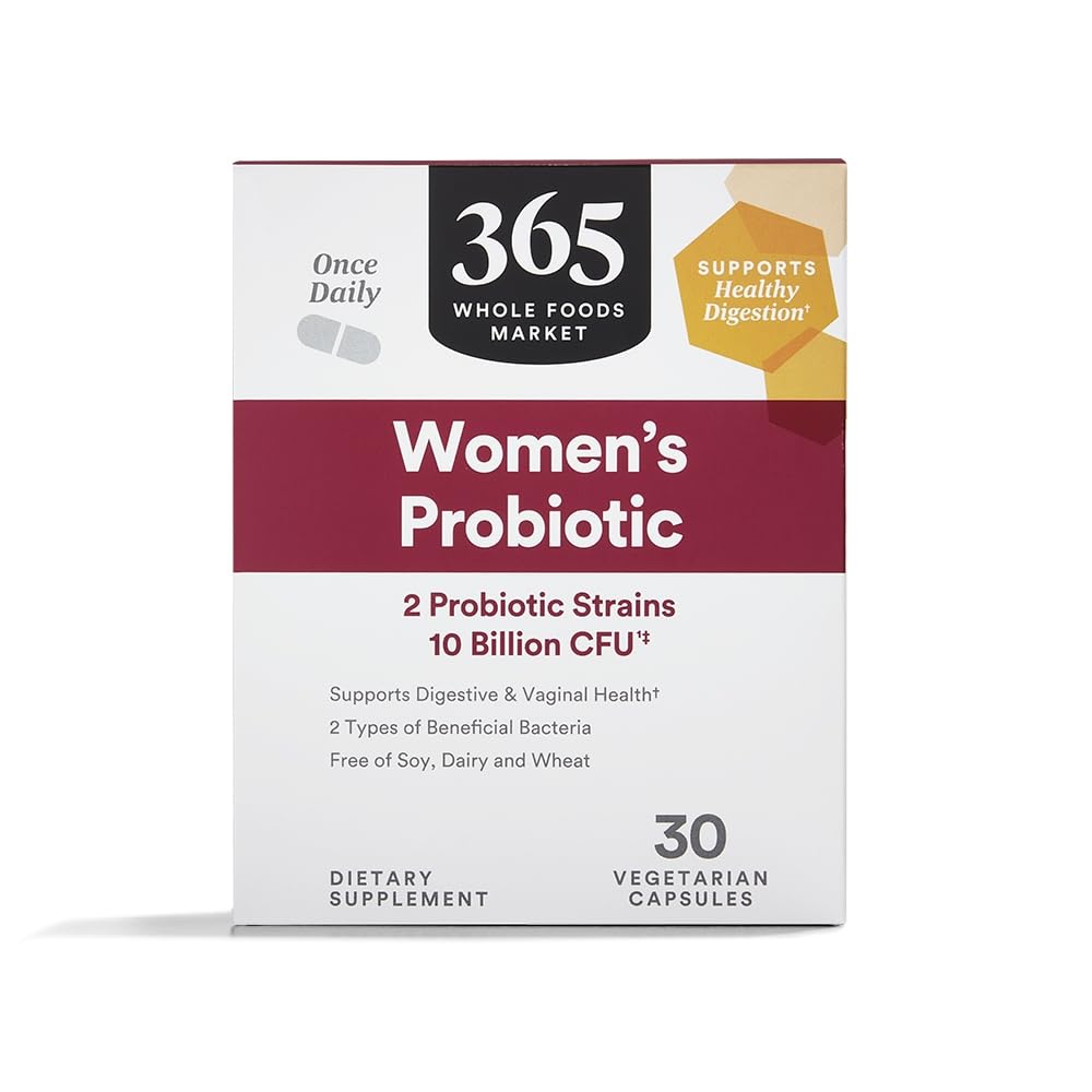 365 by Whole Foods Market, Women's Once Daily Probiotic (Vegetarian and Free of Soy, Dairy, and Wheat), 10 Miliarde CFU, 30 Conte