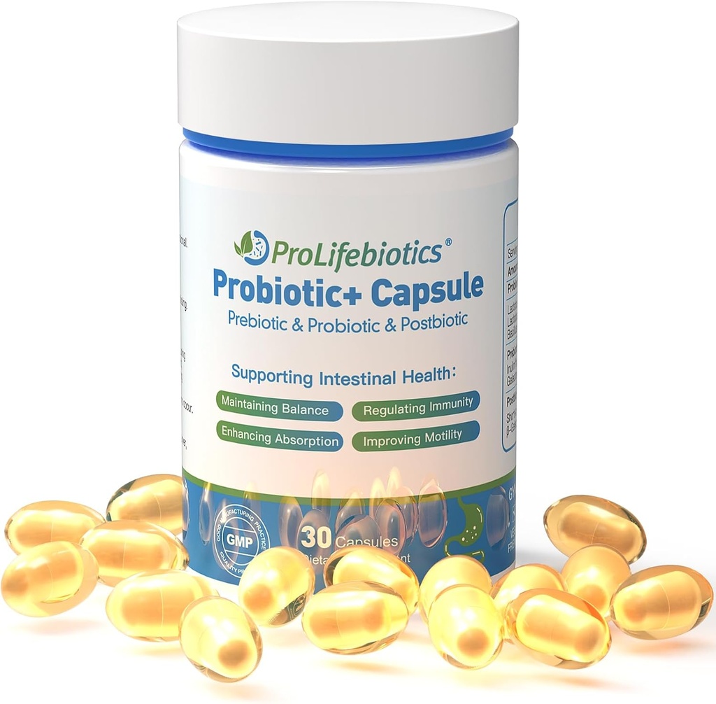3-in-1 Probiotice pentru sanatate gutoasa si digestiva,Sprijin imun,Supplements Supporting Ocazional Constipație,Diaree,Gas,Bloating,Delayed-Released Conceput pentru Thrive, 30 Vegan Capsule