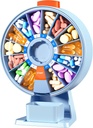 Zoksi Large Pill Organizator, Daily Pill Box pentru 7 sau 14 zile, Wall-Mountable Pilula Dispenser Hold pentru Medicina, Vitamina sau Suplimente, Weekly Pill Case cu Easy Press Button (Blue)