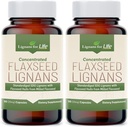 Lignans For Life Flaxseed Lignans for Dogs + SDG - Omega 3 Fatty Acids, High Fiber Antioxidants Ajuta la imbunatatirea hainei stralucitoare, Digestive & Heart Health Lignans, 35mg, 90 Flaxseed Capsule, 2 Pack