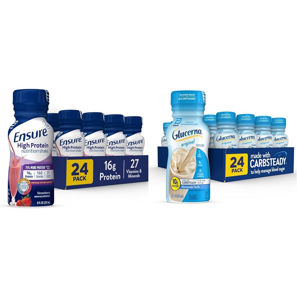 Asigurați-vă de mare nutriție proteine Shake 24 Pack & Glucerna Diabetic Shake sânge Sugar Management 24 Număr