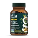 Gaia Herbs Ginger-Turmeric Postbiotic - Premium Digestive Supplement for Gut Health - Made with Fermented Turmeric & Ginger - Free from Dairy, Soy & Gluten - 60 Vegan Capsule (30 Servings)