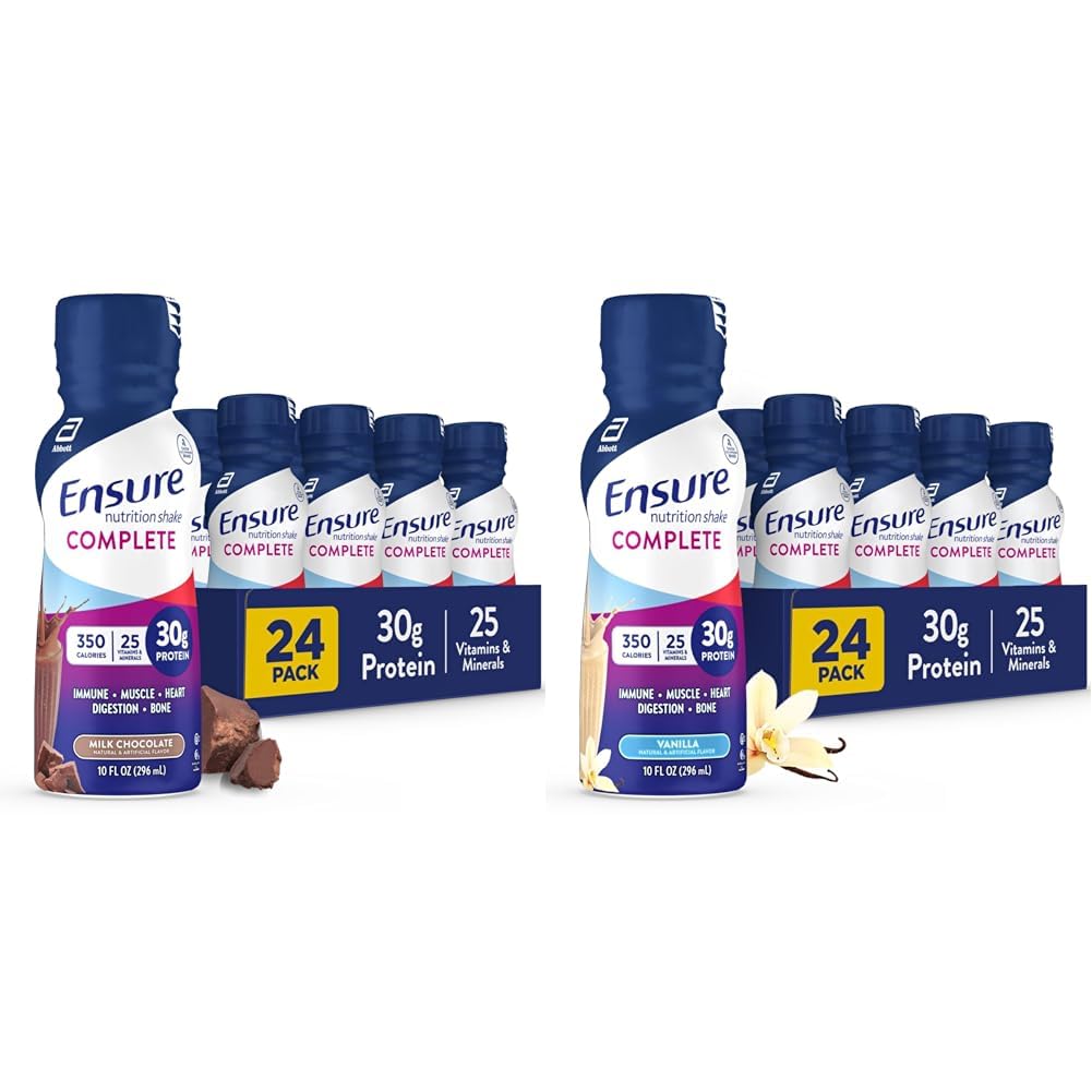 Asiguraţi Shake complet nutriţie cu 30g Proteina, Immune Health Nutrients, Ciocolata si Vanilla Aroma, Pachet de 24 (10 fl oz)
