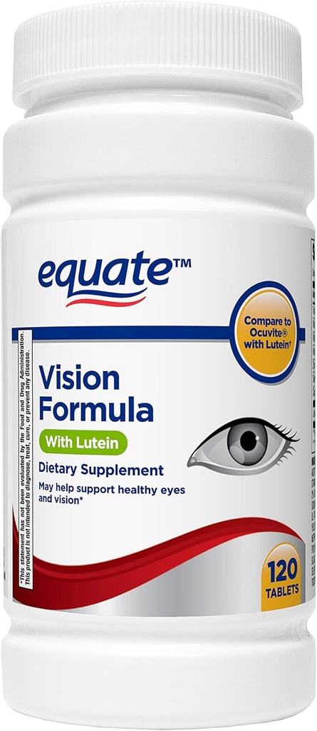 Equate - Vision Formula cu luteina, ochi de sănătate vitamine și minerale Supliment, 120 comprimate de Equate