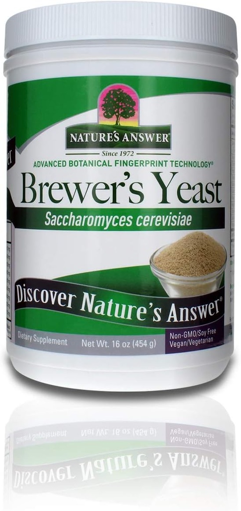 Raspunsul Naturii Brewer's Yeast Powder, Bogat Sursa de Aminoacidi, B-Complex Vitamine, Minerale, & Proteine - Naturale, Nearomate, si Neîndulcite - Dairy Free, Vegetarian/Vegan