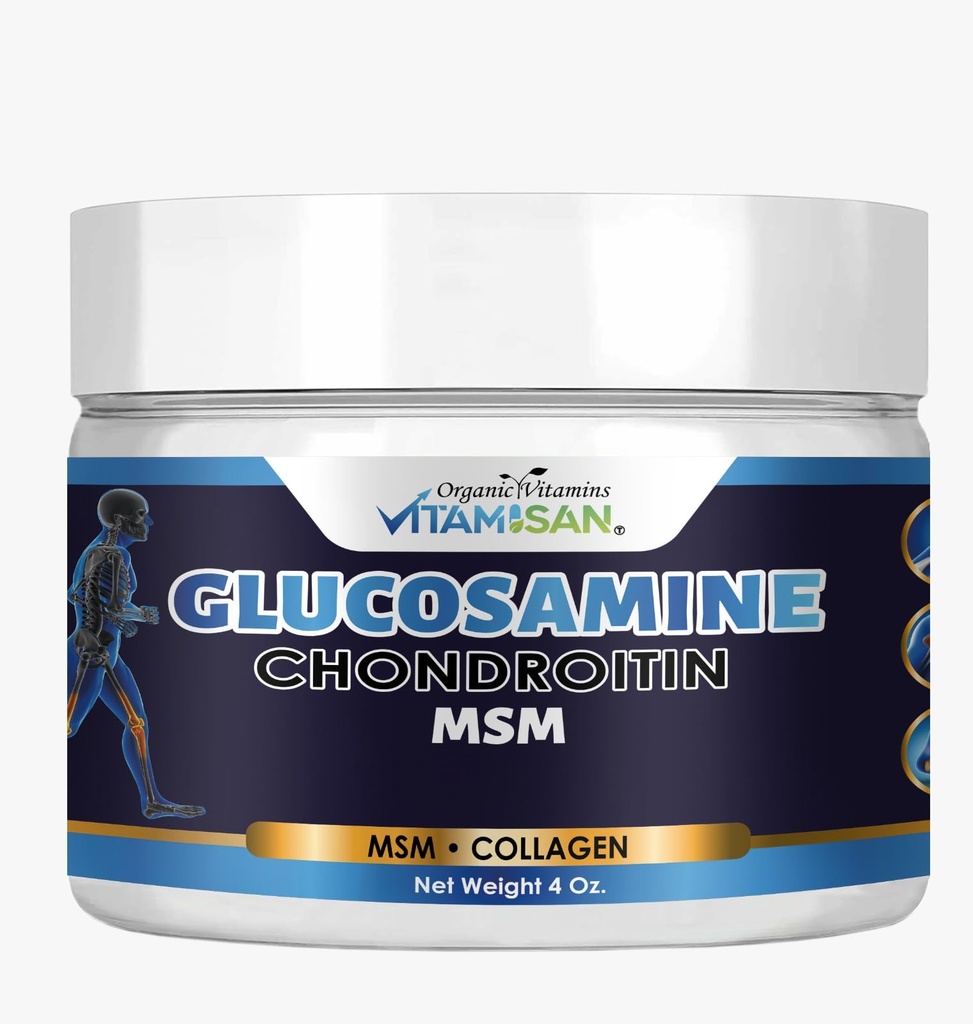 VITAMISAN Premium Organic Glucosamine & Chondroitin Cream cu MSM, Arnica, & Colagen