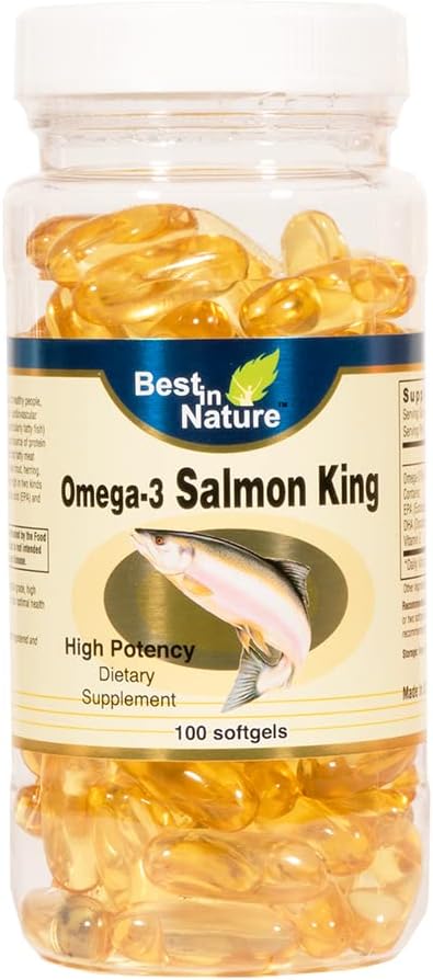Omega-3 Salmon King Fish Oil 1000mg 100softgels - mare potenta EPA / DHA. Omega-3 Acizi grași